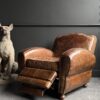 Vintage verstelbare lederen clubfauteuil