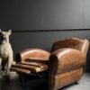 Vintage verstelbare lederen clubfauteuil