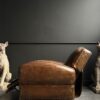Vintage verstelbare lederen clubfauteuil