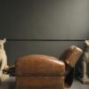 Vintage verstelbare lederen clubfauteuil