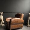 Vintage verstelbare lederen clubfauteuil