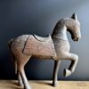 Oud Indiaas paard met messing beslag
