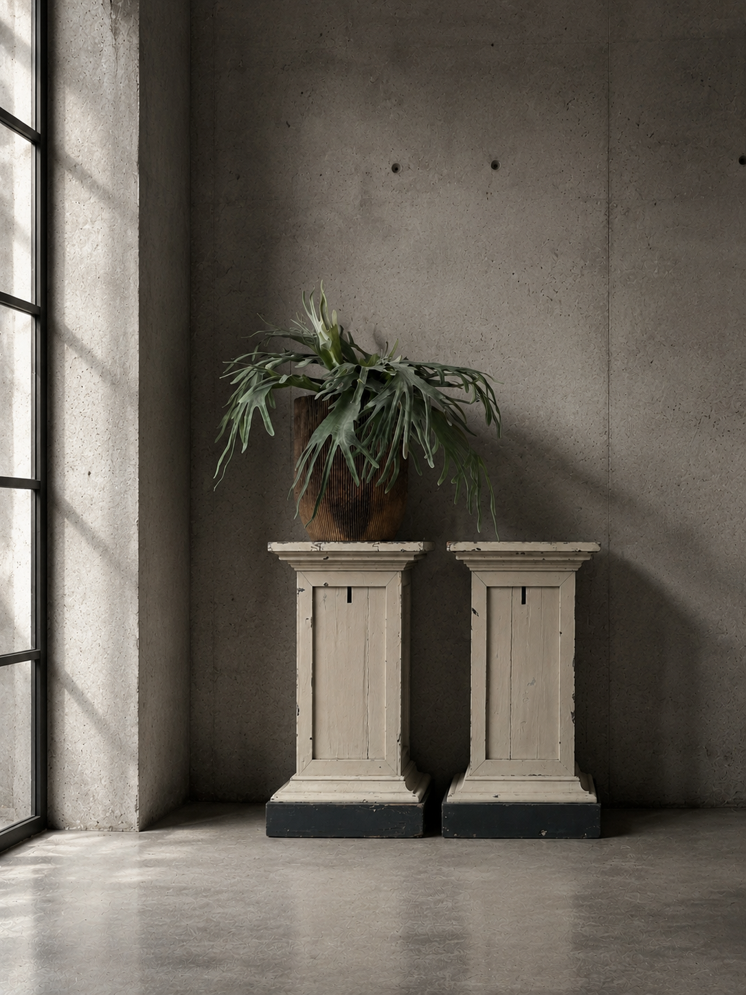 Set authentieke houten zuilen Set authentieke houten zuilen