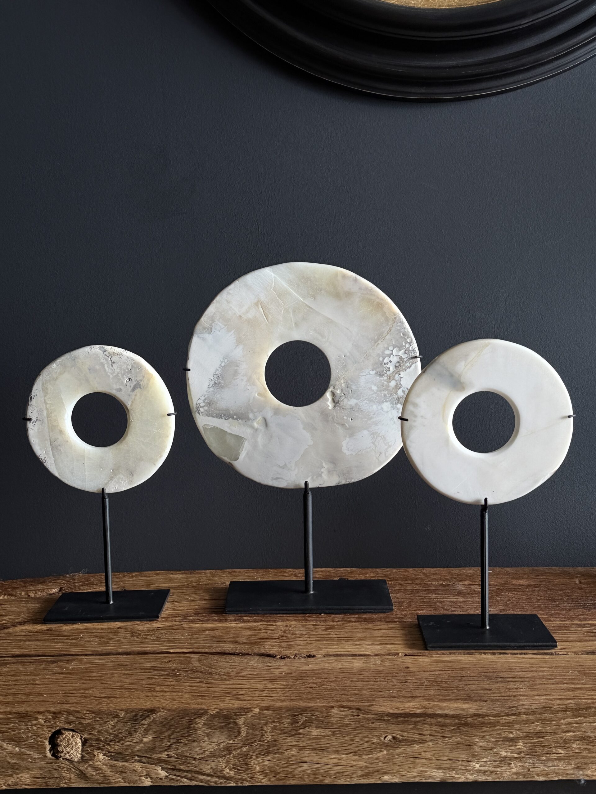 Schelpringen op standaard Schelpringen op standaard