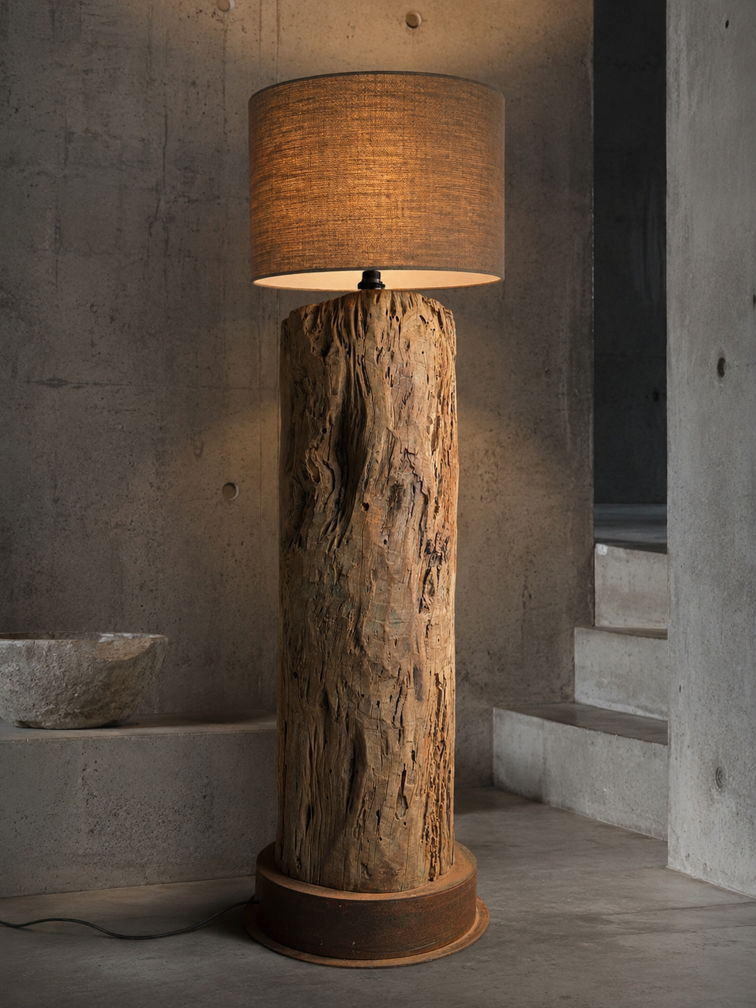 Massieve boomstamlamp Massieve boomstamlamp