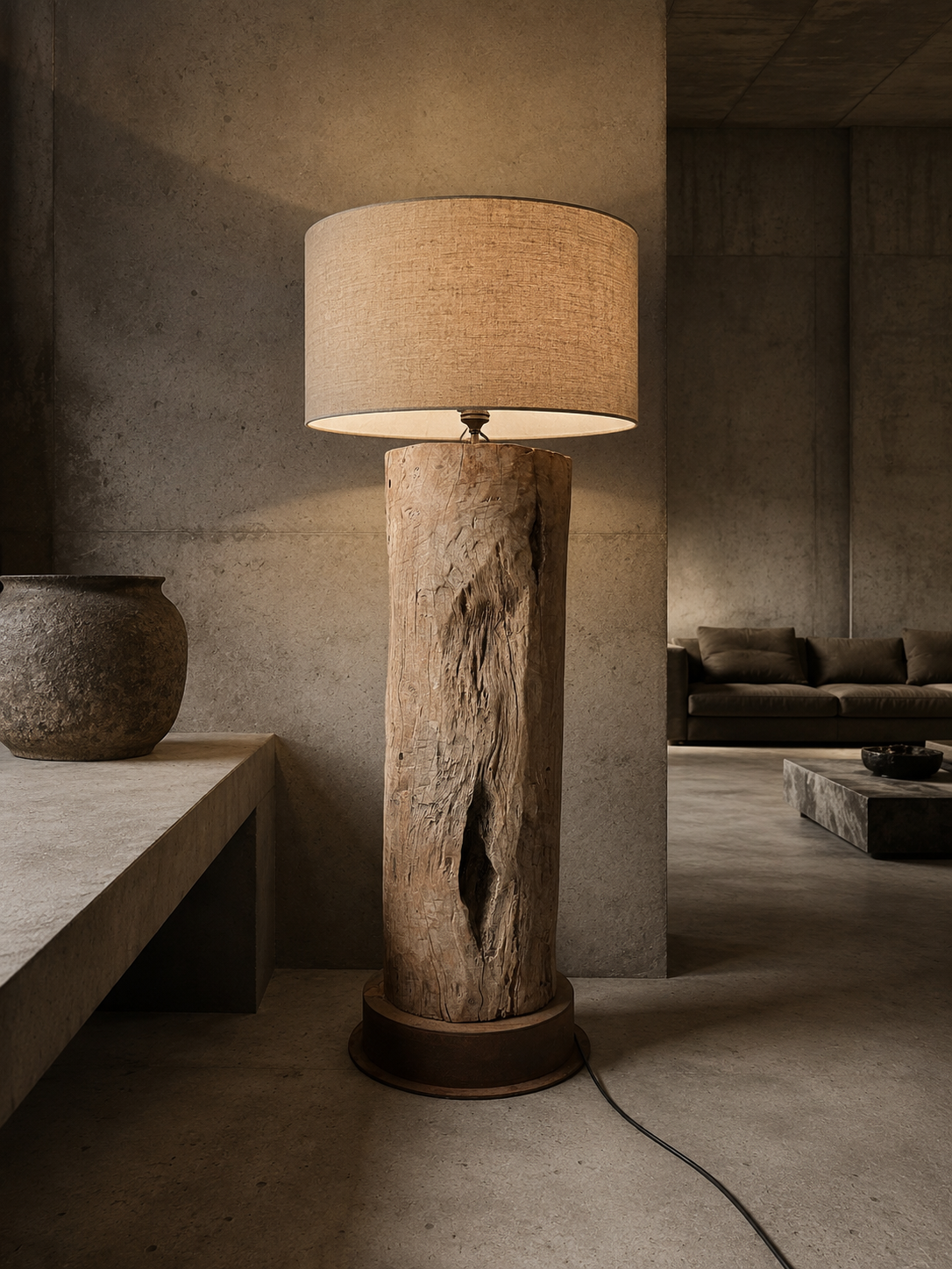 Massieve boomstamlamp Massieve boomstamlamp