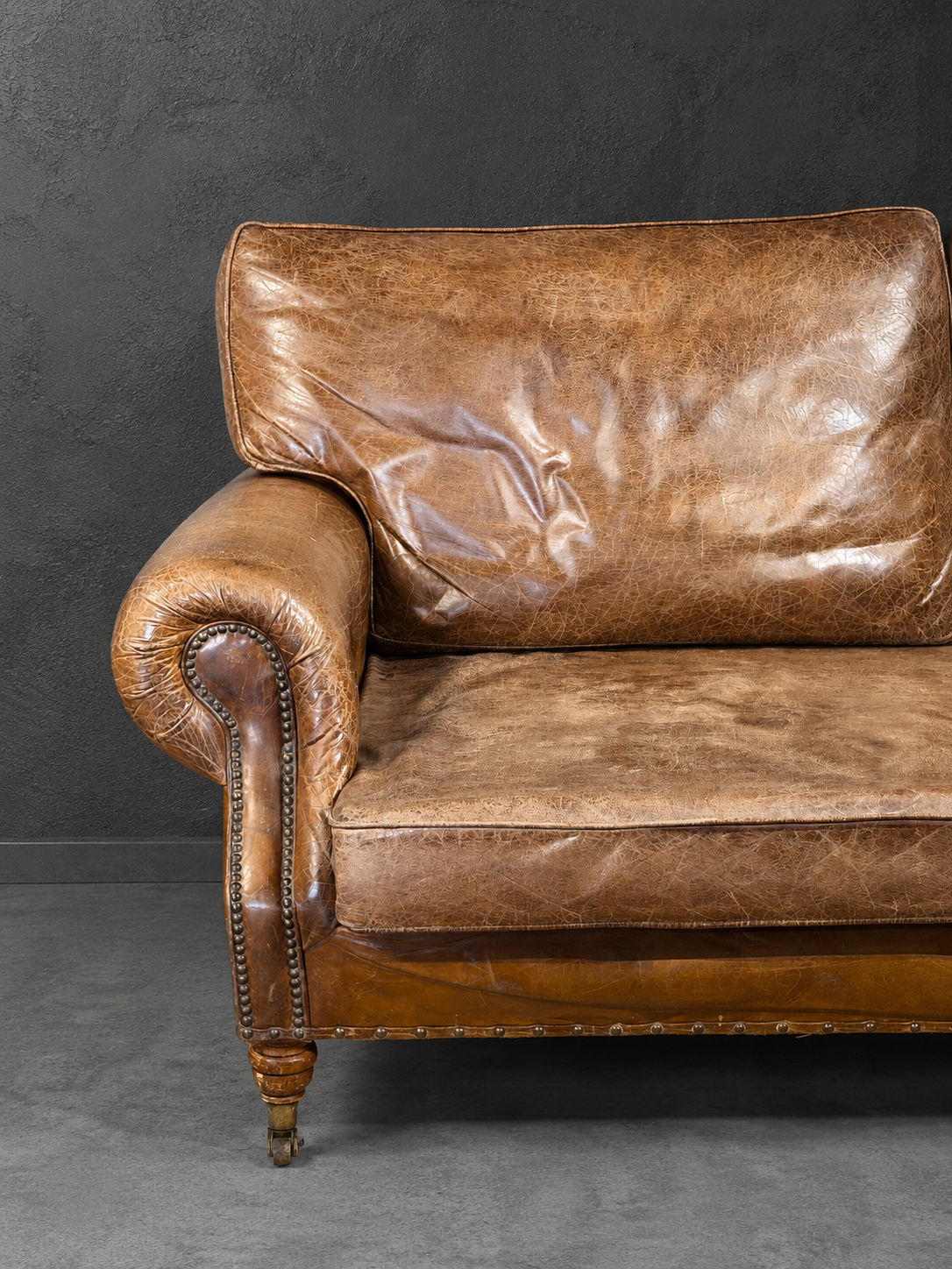 Vintage lederen bank Vintage lederen bank