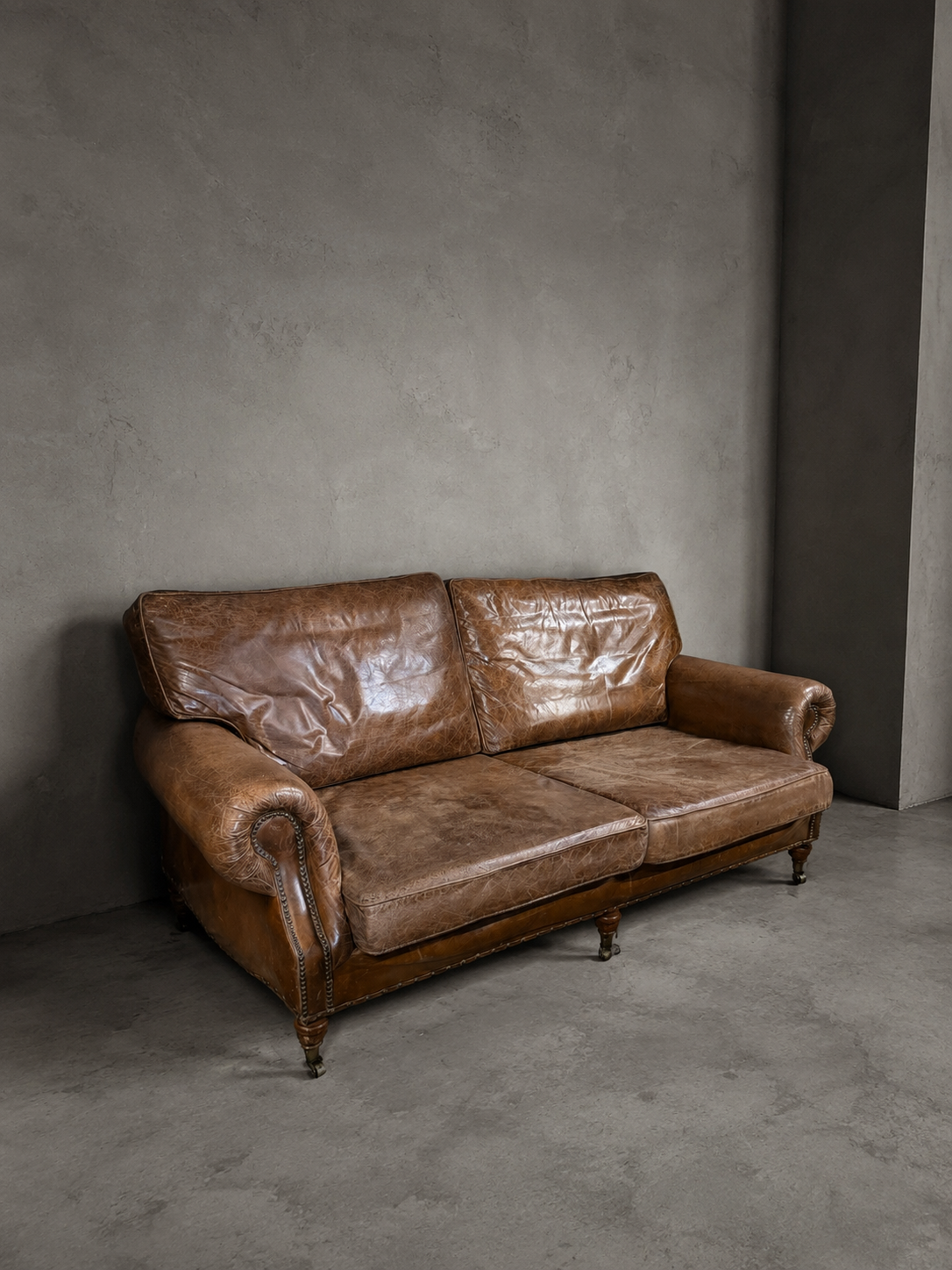 Vintage lederen bank Vintage lederen bank