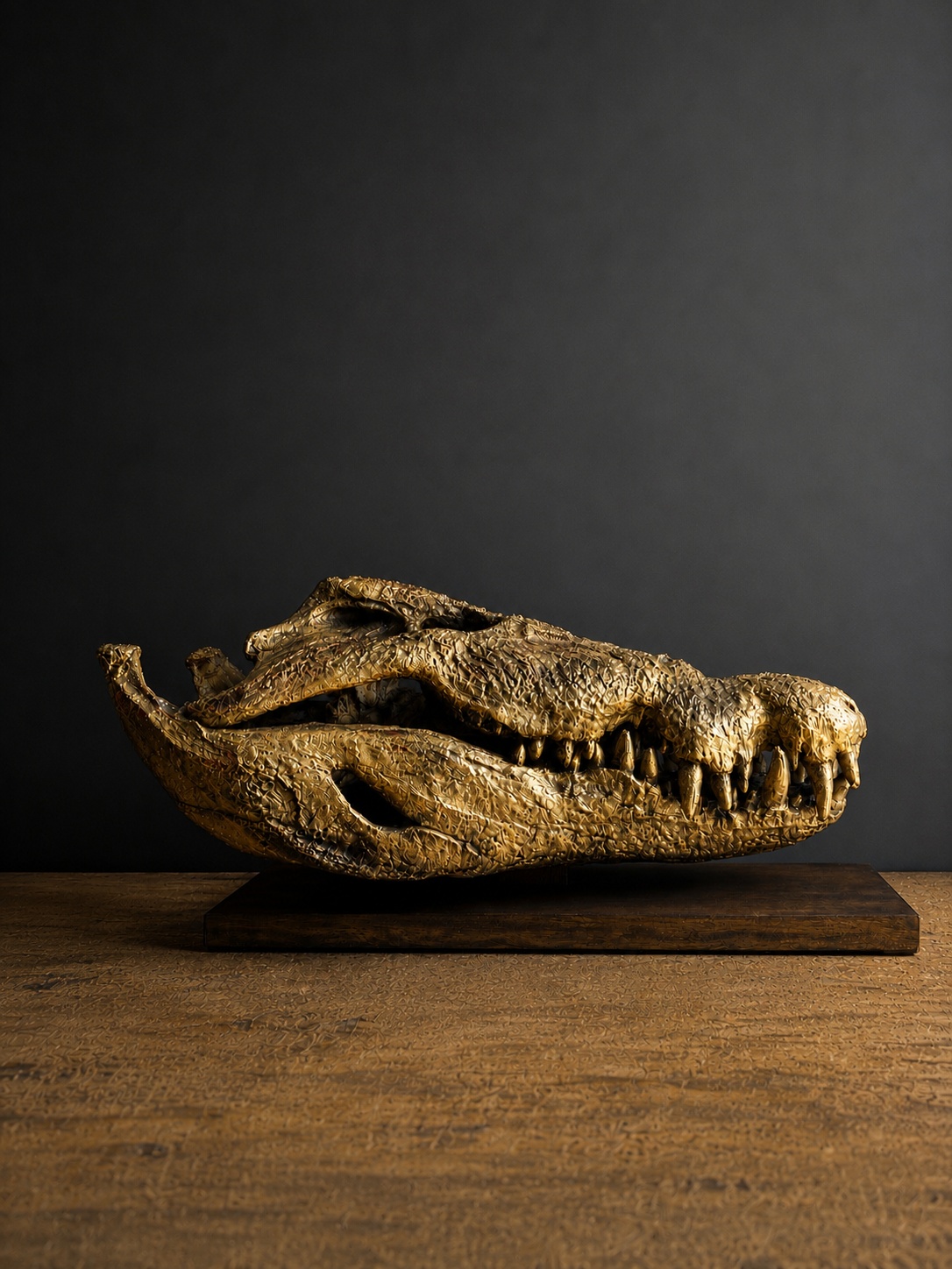 Nijlkrokodil schedel replica (gemetalliseerd in een kleur naar keuze). Nijlkrokodil schedel replica (gemetalliseerd in een kleur naar keuze).