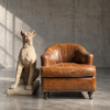 Vintage leren clubfauteuil