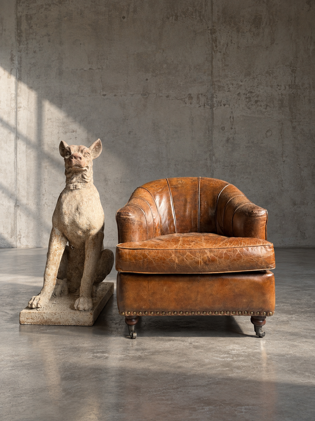 Vintage leren clubfauteuil Vintage leren clubfauteuil