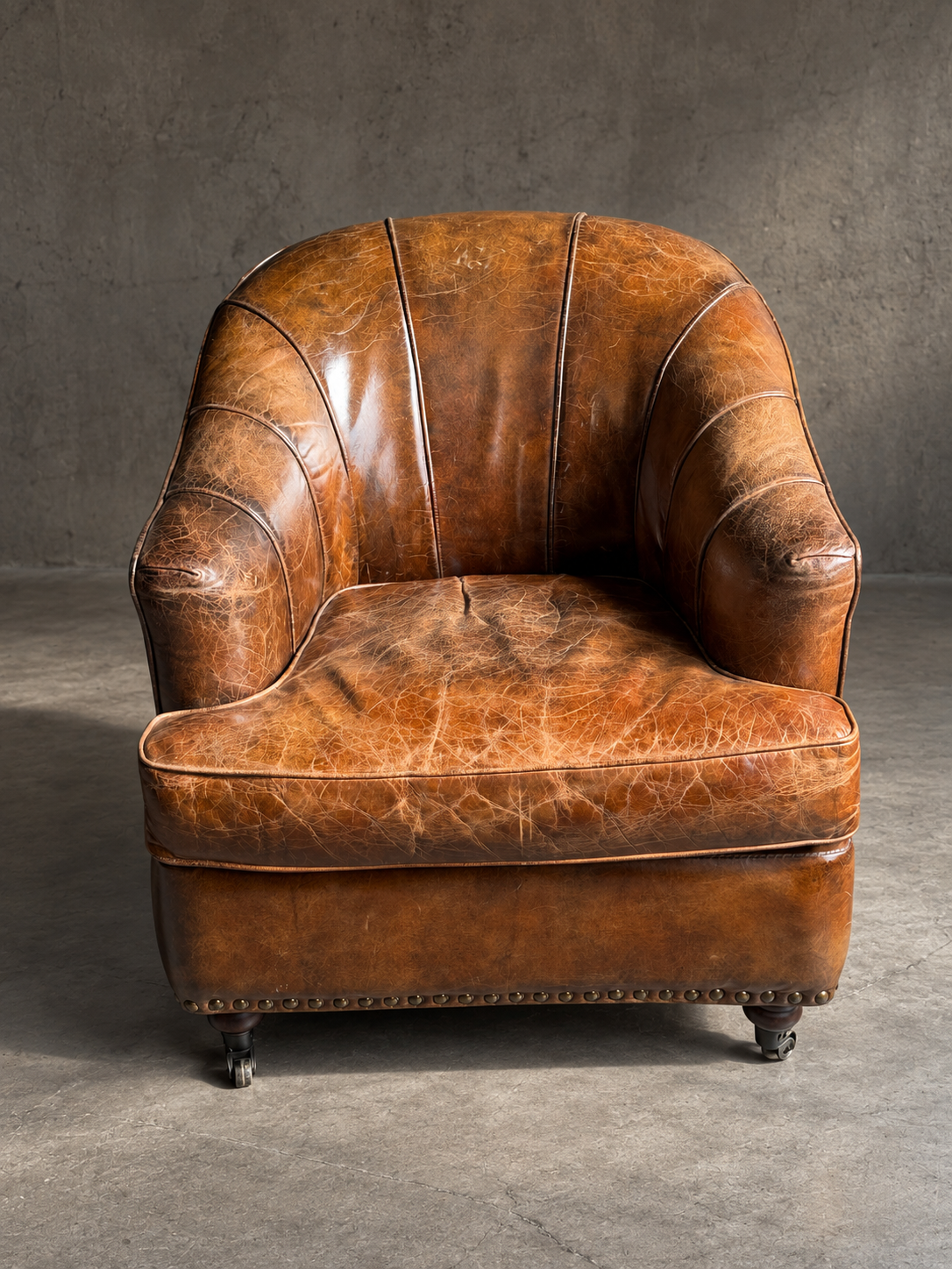 Vintage leren clubfauteuil Vintage leren clubfauteuil
