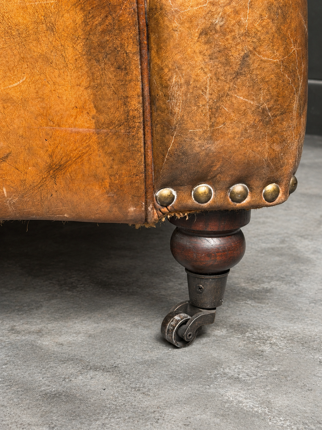 Vintage leren clubfauteuil Vintage leren clubfauteuil