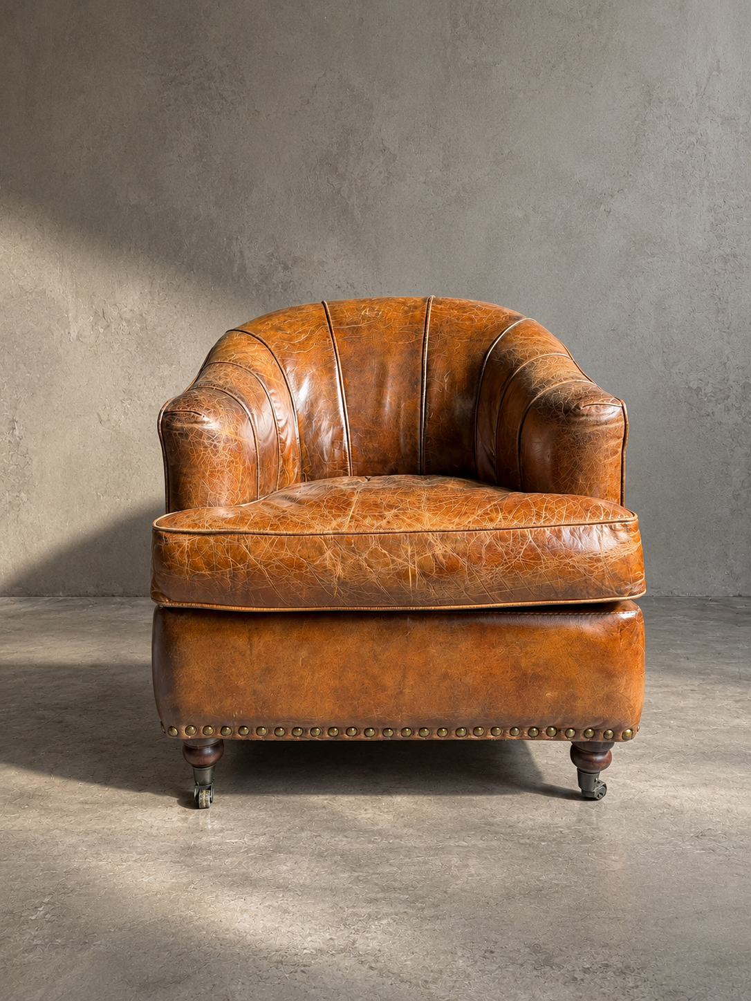 Vintage leren clubfauteuil Vintage leren clubfauteuil