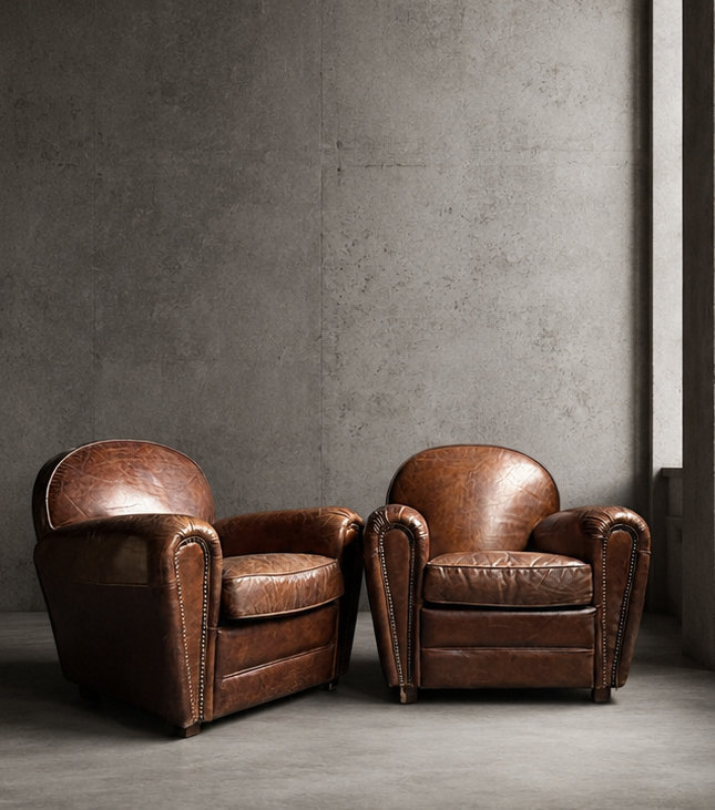 Vintage Lederen Club Fauteuils Vintage Lederen Club Fauteuils
