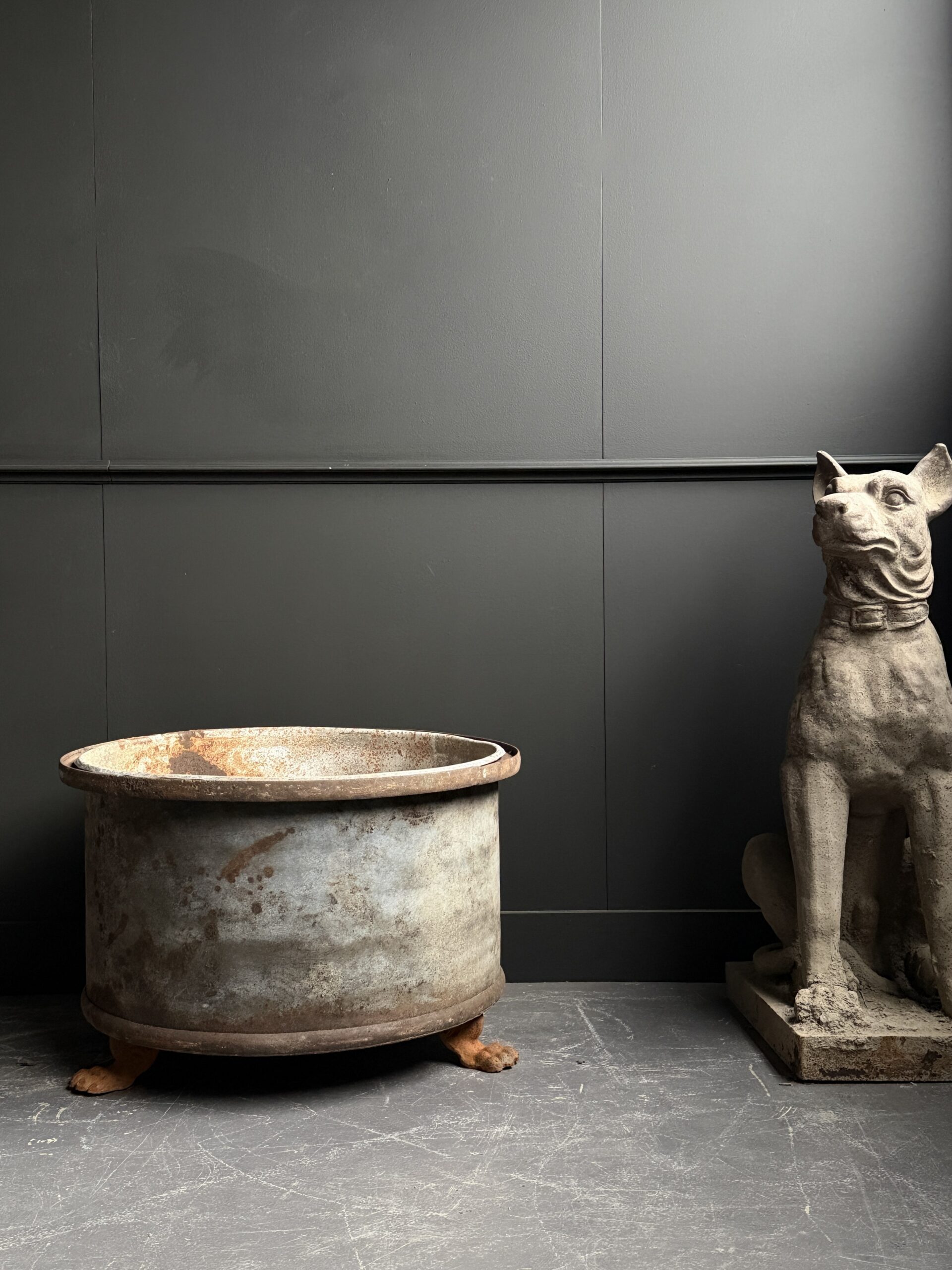 Oude zinken planters Oude zinken planters