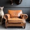 vintage leren clubfauteuil