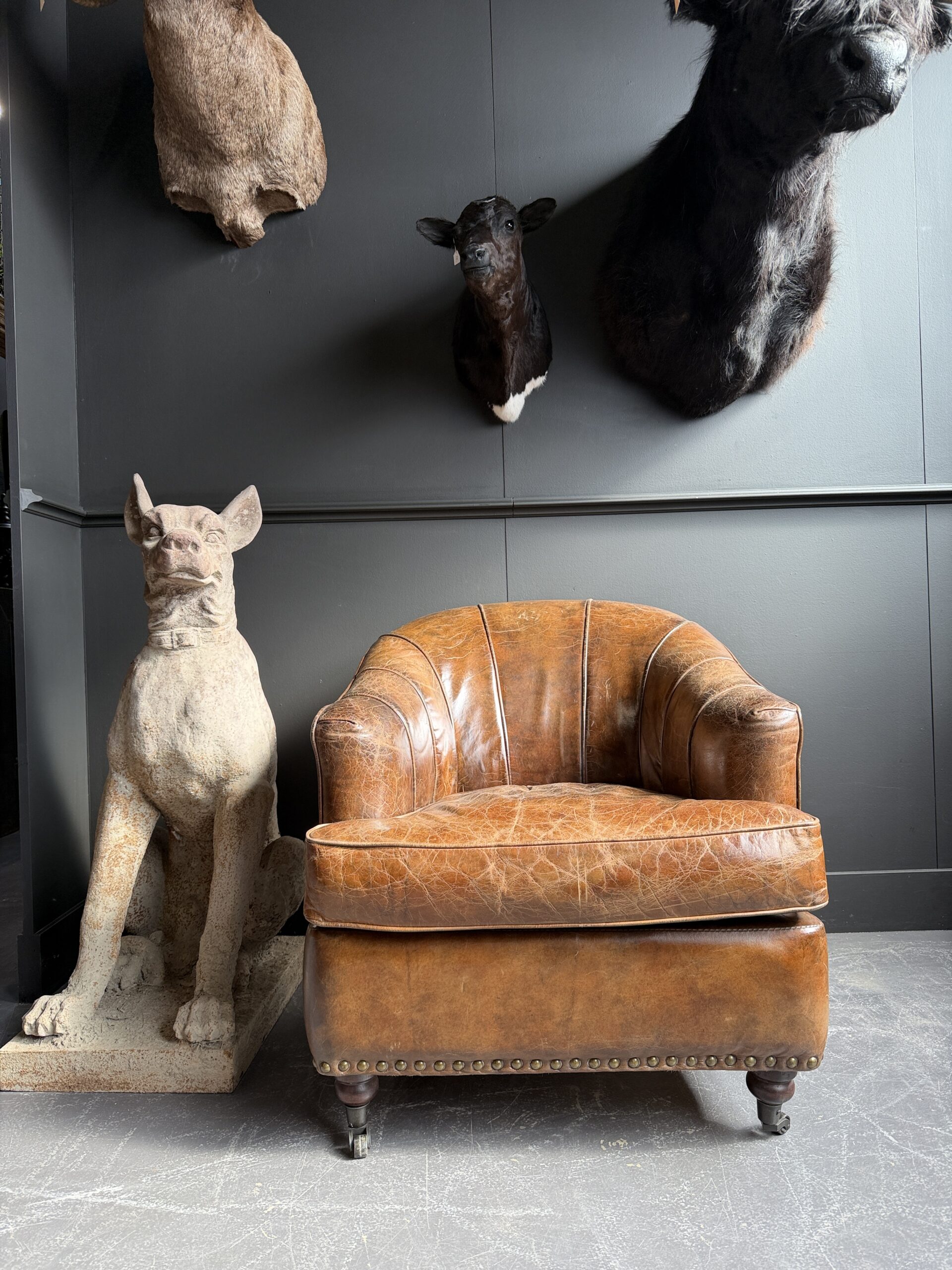 Vintage leren clubfauteuil Vintage leren clubfauteuil