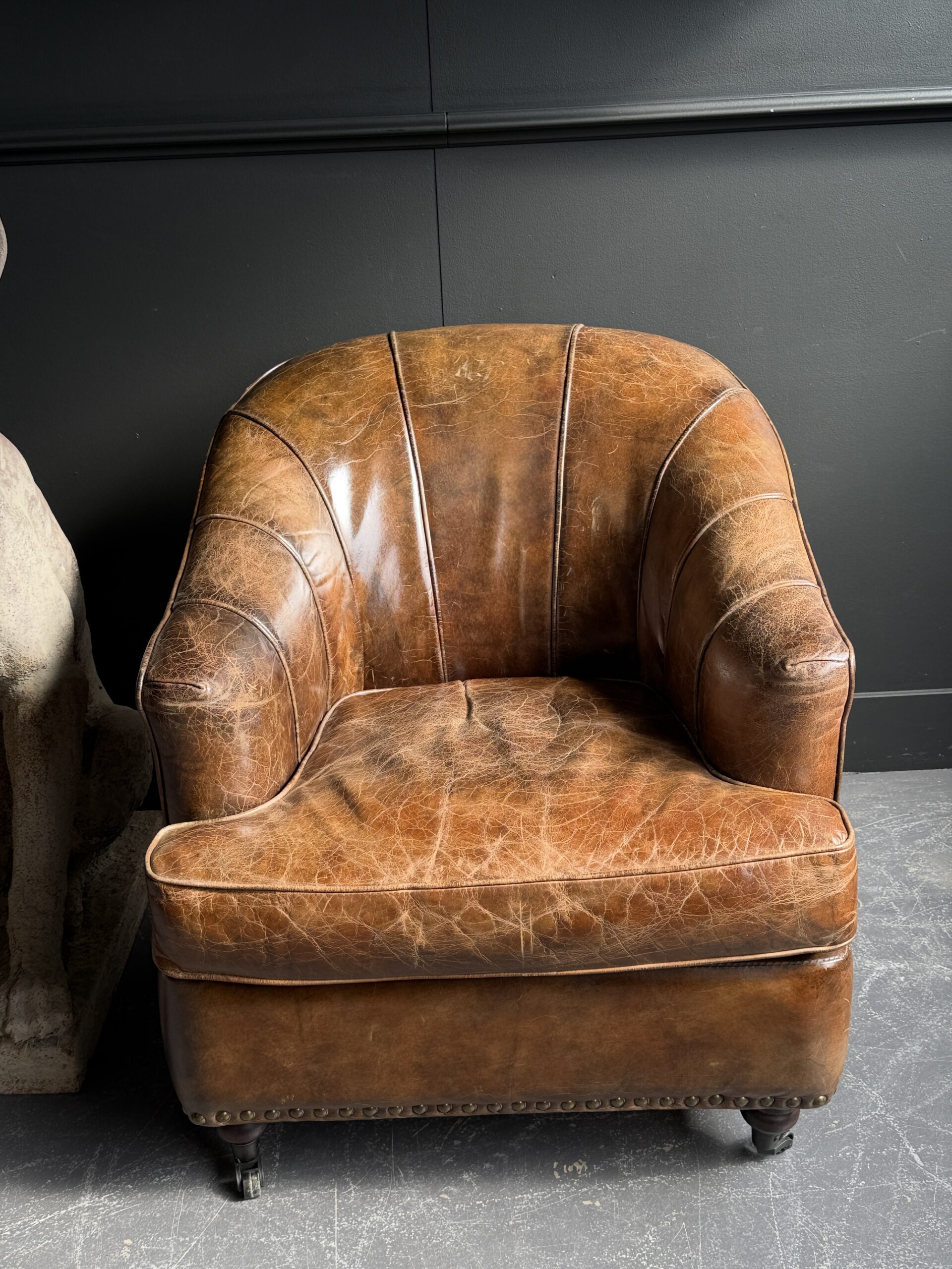 Vintage leren clubfauteuil Vintage leren clubfauteuil