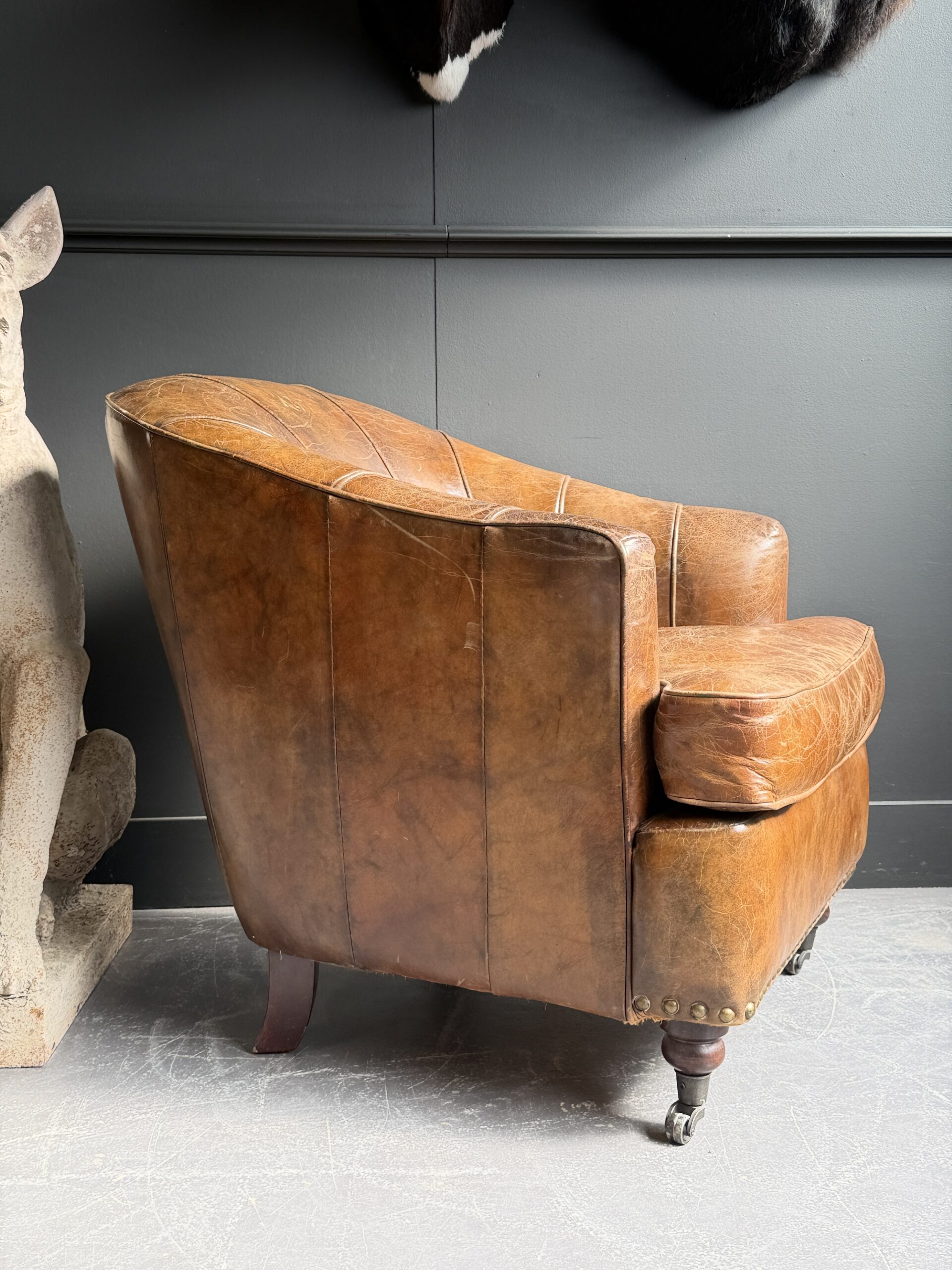 Vintage leren clubfauteuil Vintage leren clubfauteuil