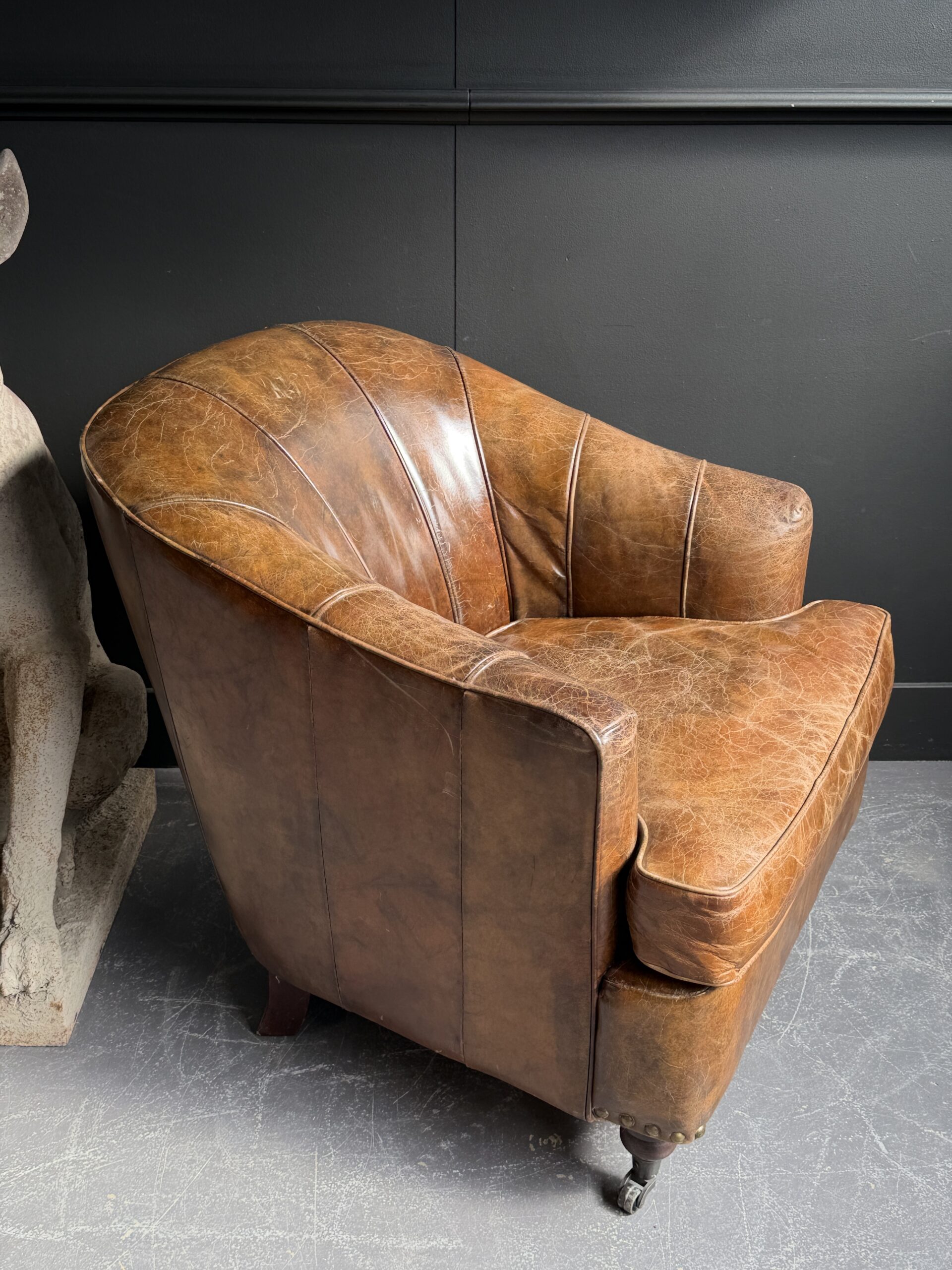 Vintage leren clubfauteuil Vintage leren clubfauteuil