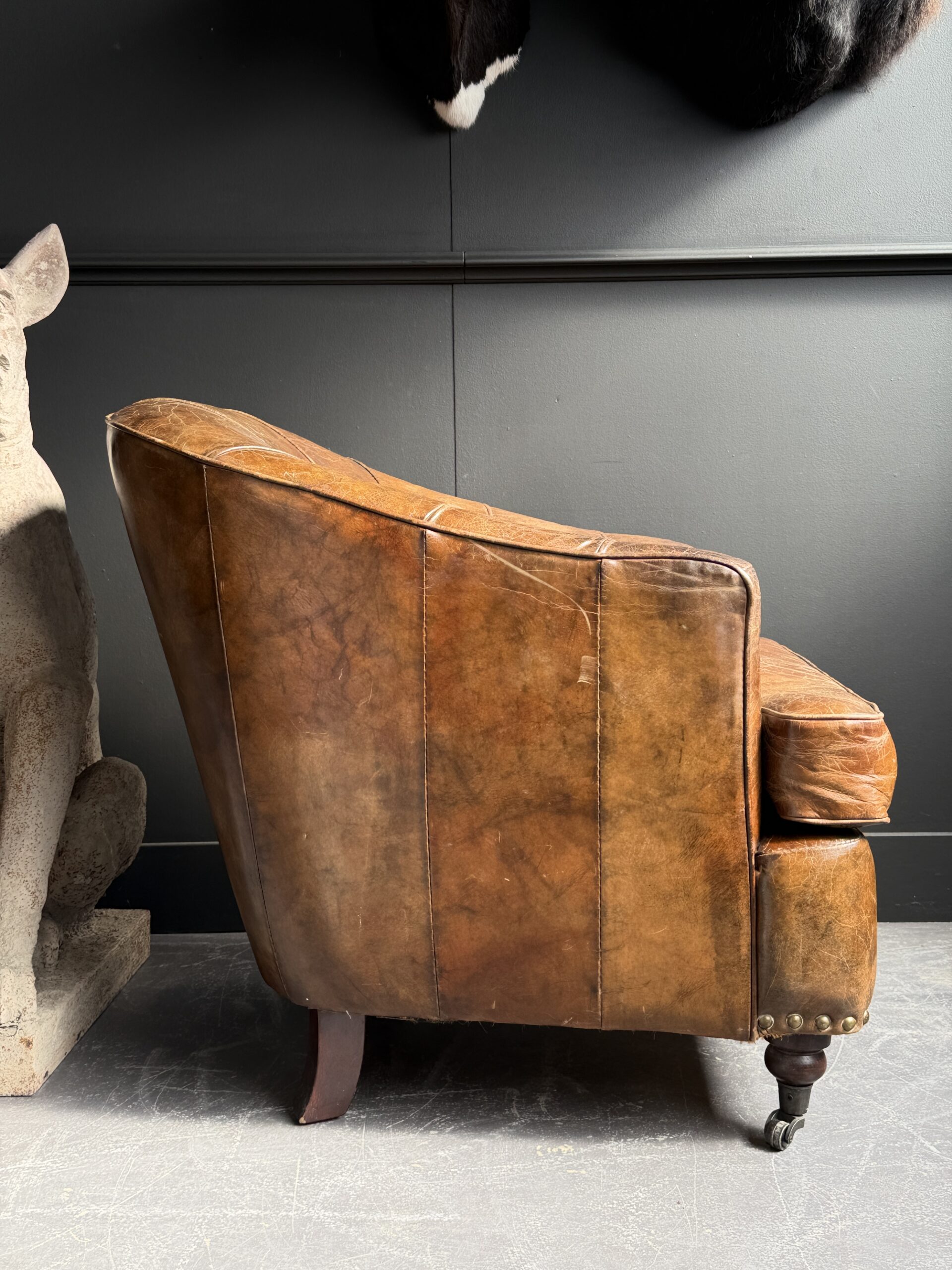 Vintage leren clubfauteuil Vintage leren clubfauteuil