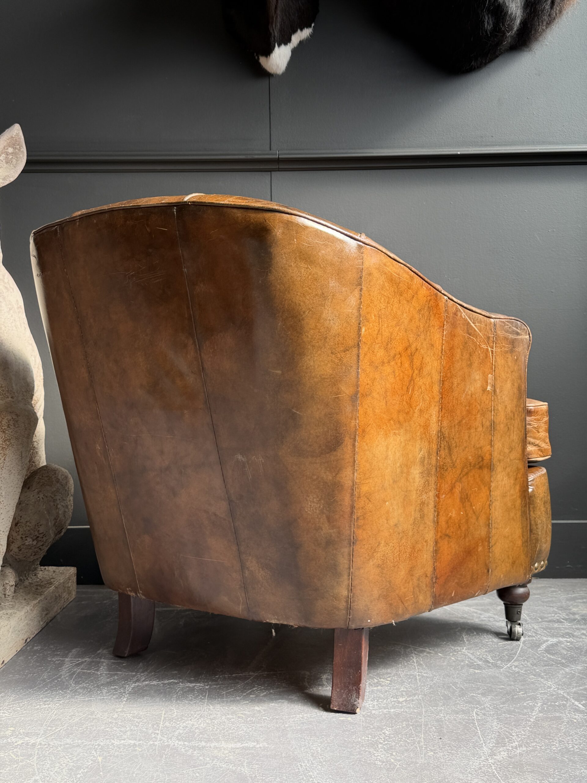 Vintage leren clubfauteuil Vintage leren clubfauteuil