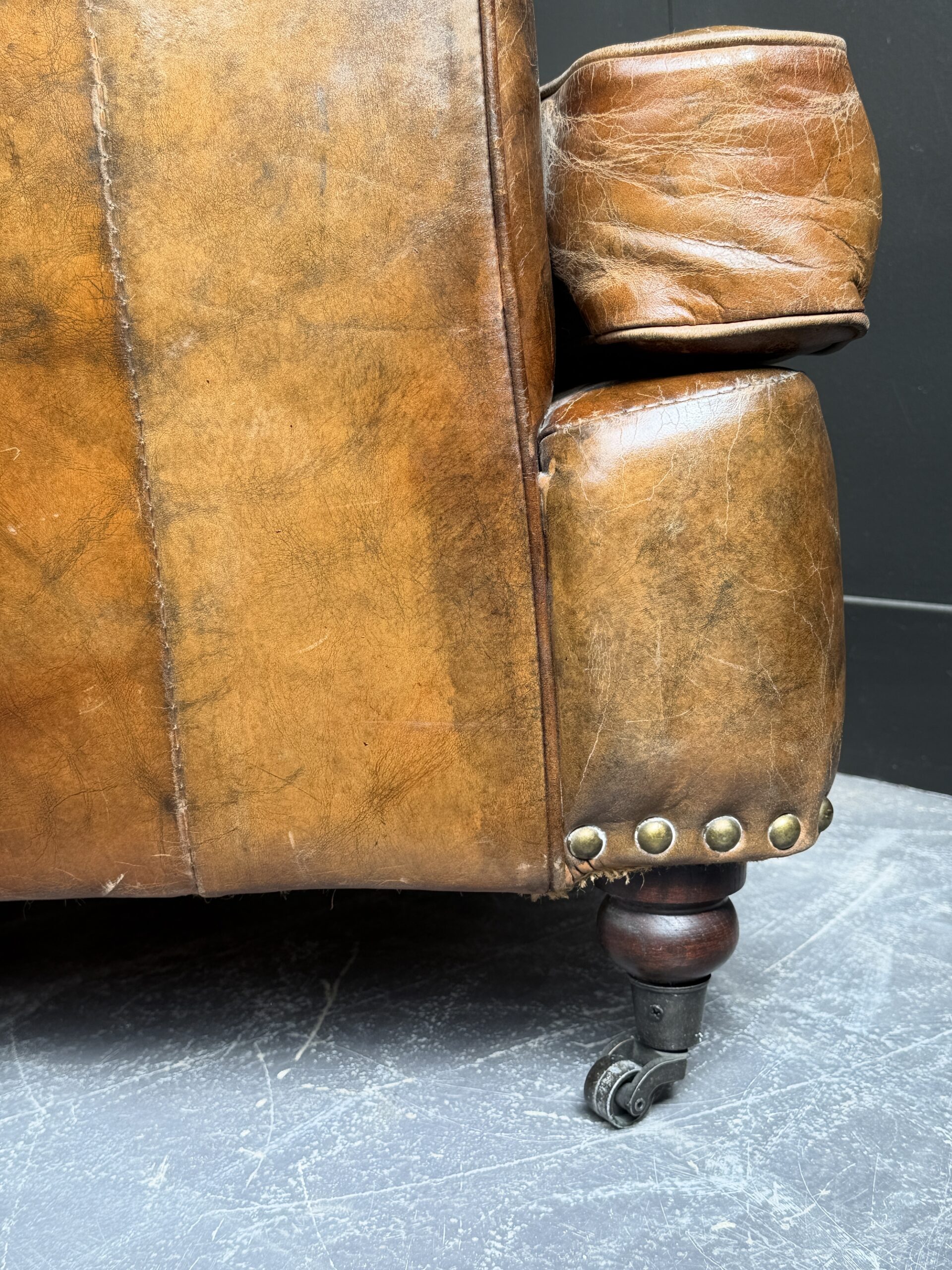 Vintage leren clubfauteuil Vintage leren clubfauteuil