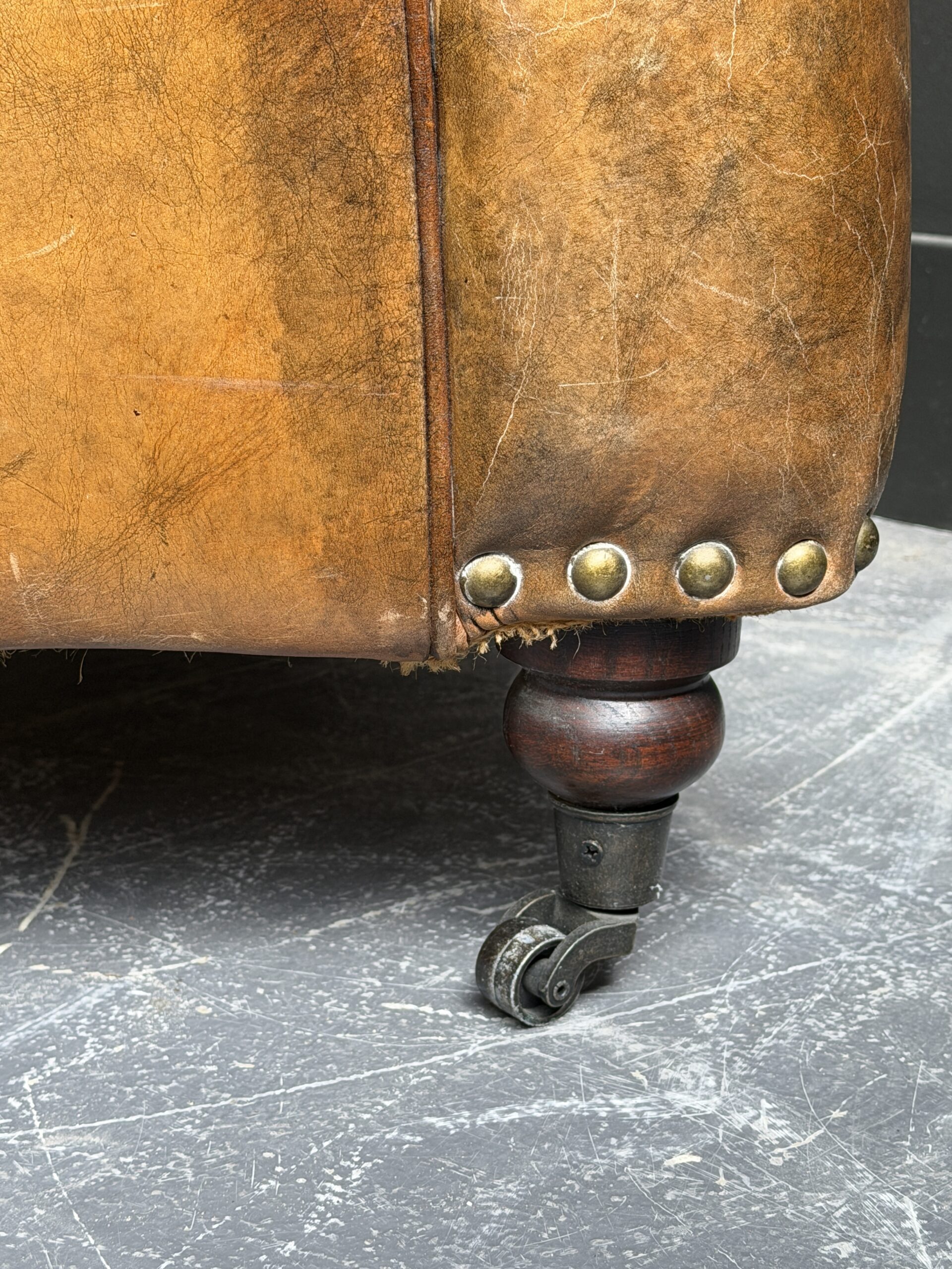 Vintage leren clubfauteuil Vintage leren clubfauteuil