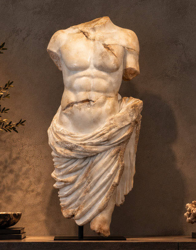 Marble statue. Apollo with Drapery Marble statue. Apollo with Drapery