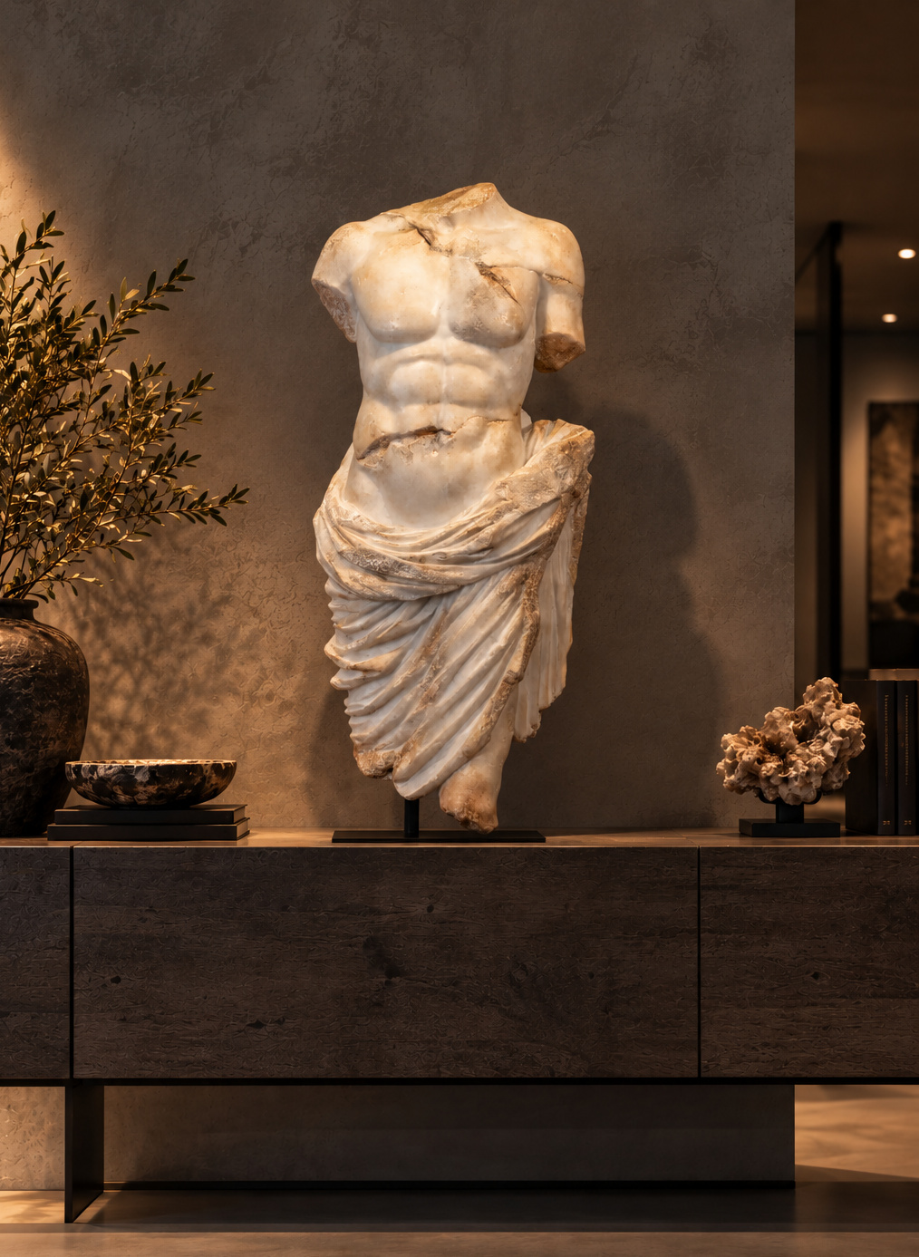 Marble statue. Apollo with Drapery Marble statue. Apollo with Drapery