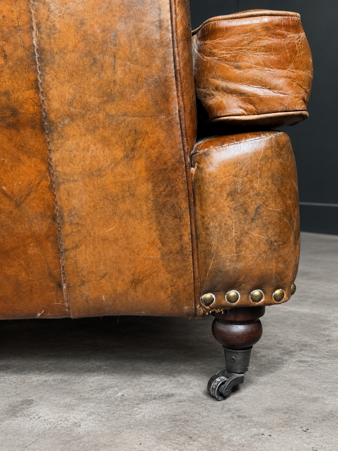 Vintage leren clubfauteuil Vintage leren clubfauteuil