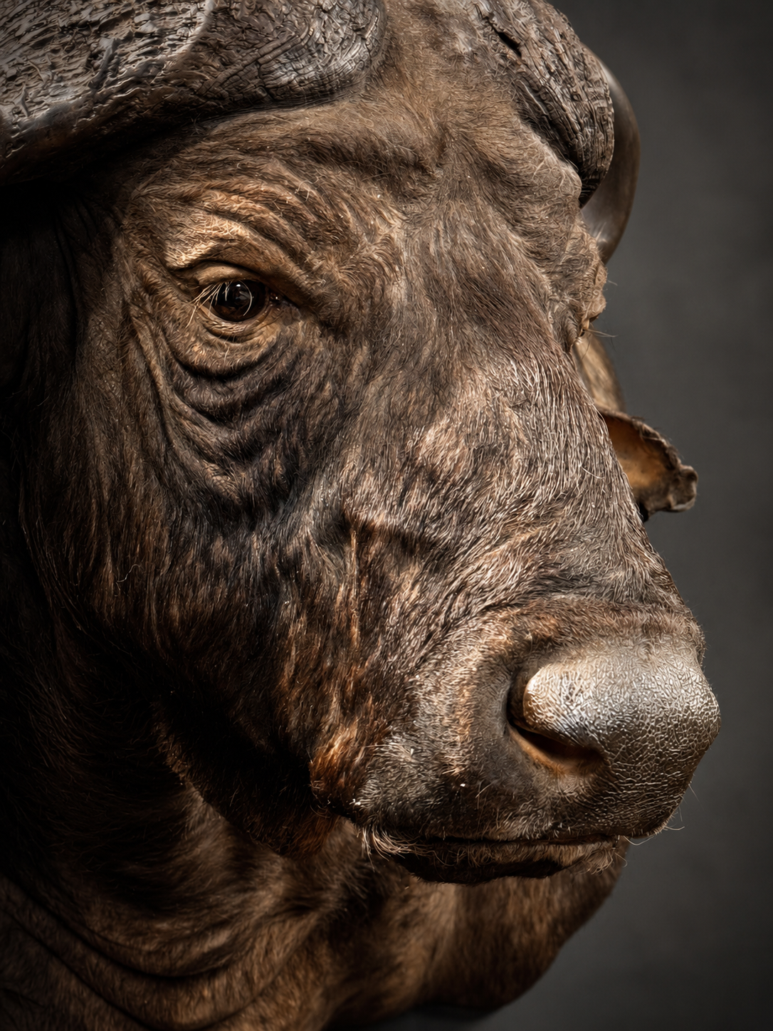 Kop van een Kaapse buffel Kop van een Kaapse buffel