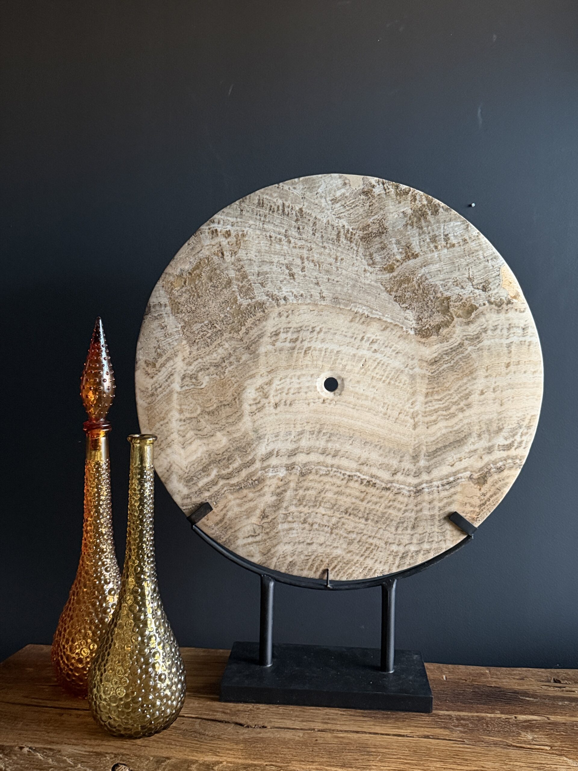 Onyx schijf op sokkel Onyx schijf op sokkel